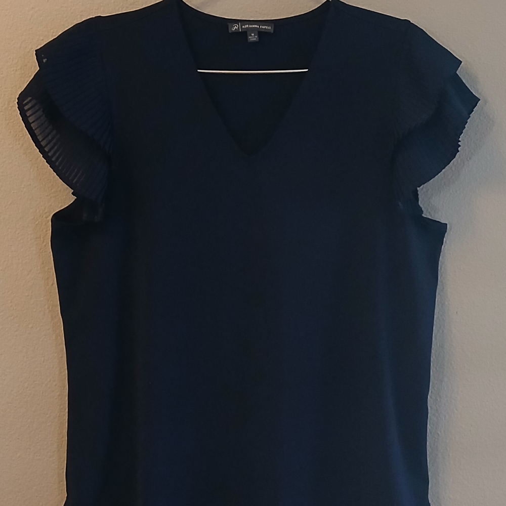 Navy Blue V-Neck Top
